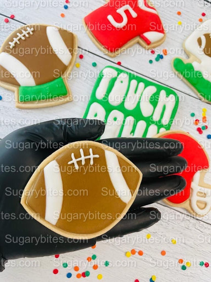 Sport Decorated Cookies, Football Game Day Decorated Cookies, Football Goal Post Decorated Set, (Includes 12 Large Decorated Cookies)