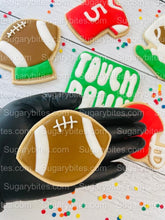 Load image into Gallery viewer, Sport Decorated Cookies, Football Game Day Decorated Cookies, Football Goal Post Decorated Set, (Includes 12 Large Decorated Cookies)
