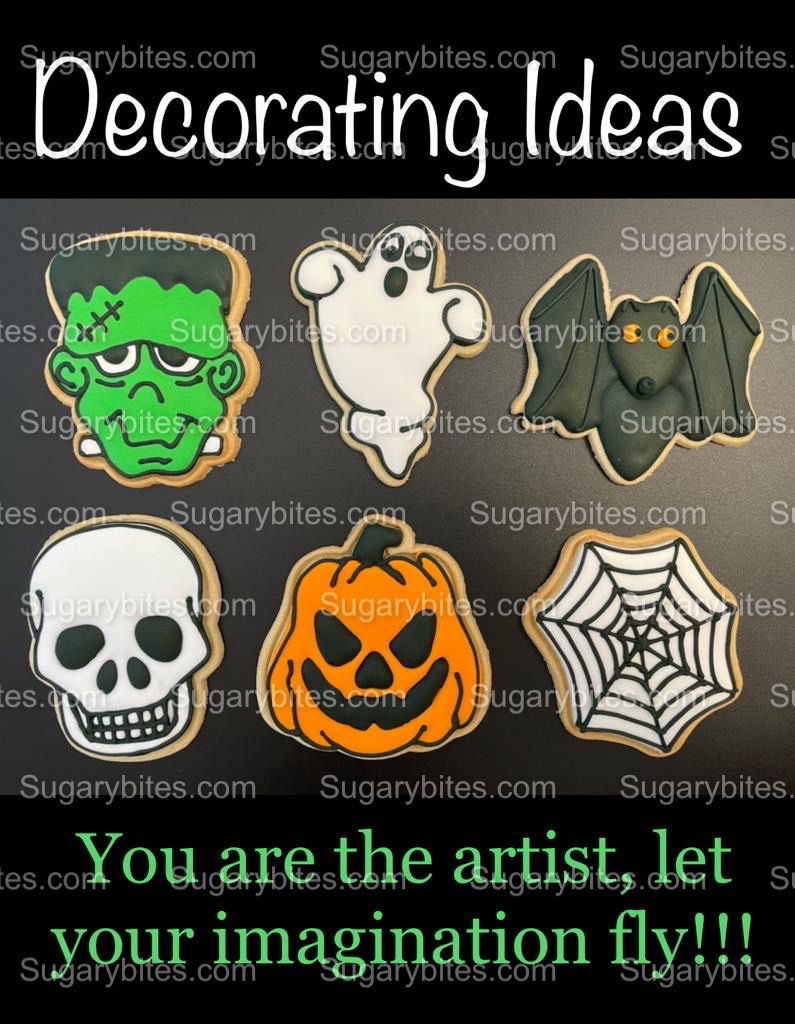 Halloween Cookie Decorating Kit, DIY Cookie Kit, (Large Cookies) ***INCLUDES 24 ITEMS*** With 4 Icing Bags & 3 Deluxe Sprinkle!