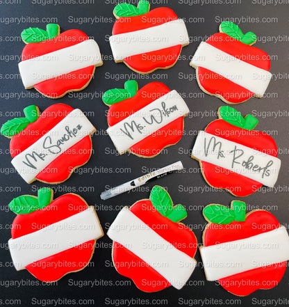 Back to School Cookies | Teacher Appreciation Cookies | Apple cookies | Graduation Cookies | School Cookies … includes a EDIBLE MARKER!