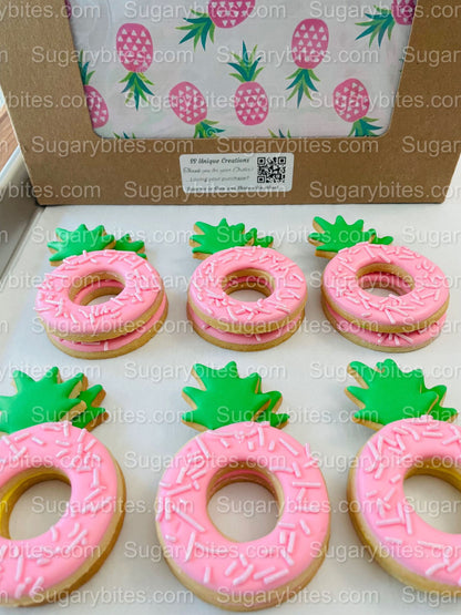Pineapple Cookies, Pineapple Party, Includes 12 decorated cookies!!