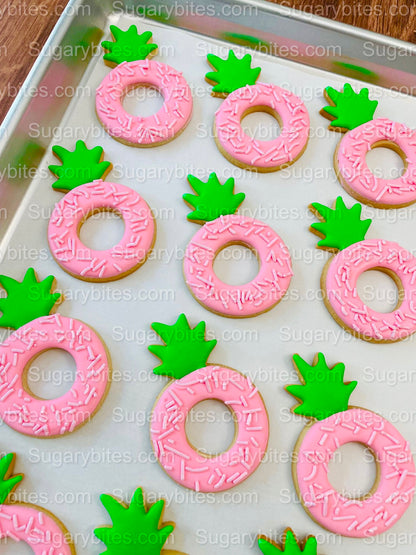 Pineapple Cookies, Pineapple Party, Includes 12 decorated cookies!!