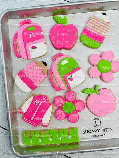 Back to school Cookies, Doll Cookies, Teacher’s appreciation cookies, Doll DIY Cookie Decorating Kit, **INCLUDES 24 ITEMS**, (Large Cookies)