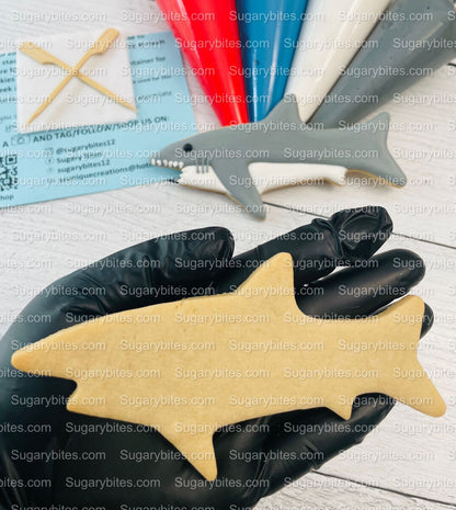 Shark Cookie Decorating Kit, *INCLUDES 24 ITEMS* (Large Cookies) …… with 4 ICING bags and 3 Deluxe Sprinkles!