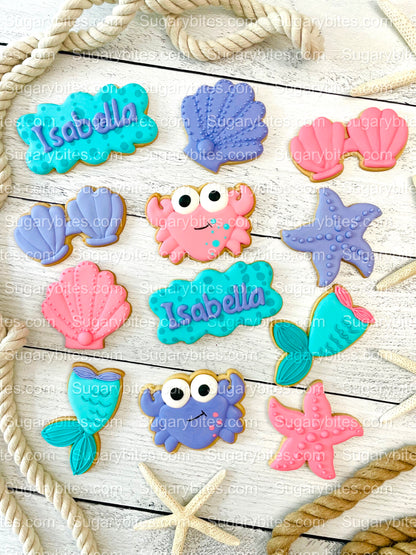 Mermaid Cookies, Mermaid Party, (Large Cookies), includes 12 decorated cookies!