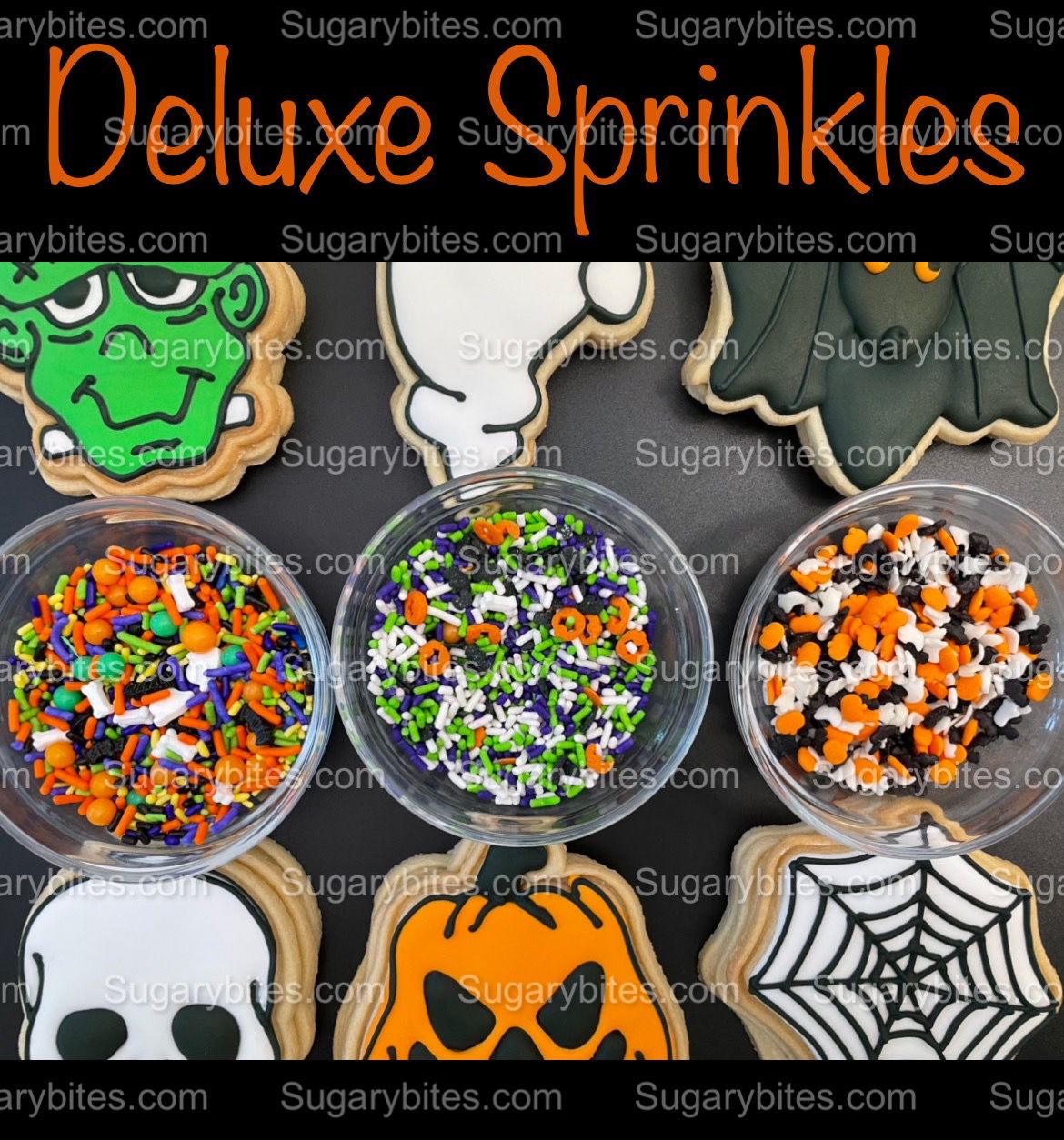 Halloween Cookie Decorating Kit, DIY Cookie Kit, (Large Cookies) ***INCLUDES 24 ITEMS*** With 4 Icing Bags & 3 Deluxe Sprinkle!