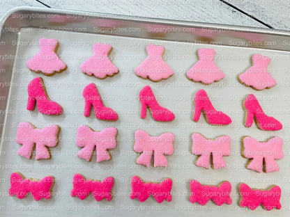 Pink Cookies, Small Fashion Cookie Set **SET of 5 BAGS** Gourmet fresh cookies, zoom party Ideas!