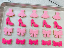 Load image into Gallery viewer, Pink Cookies, Small Fashion Cookie Set **SET of 5 BAGS** Gourmet fresh cookies, zoom party Ideas!
