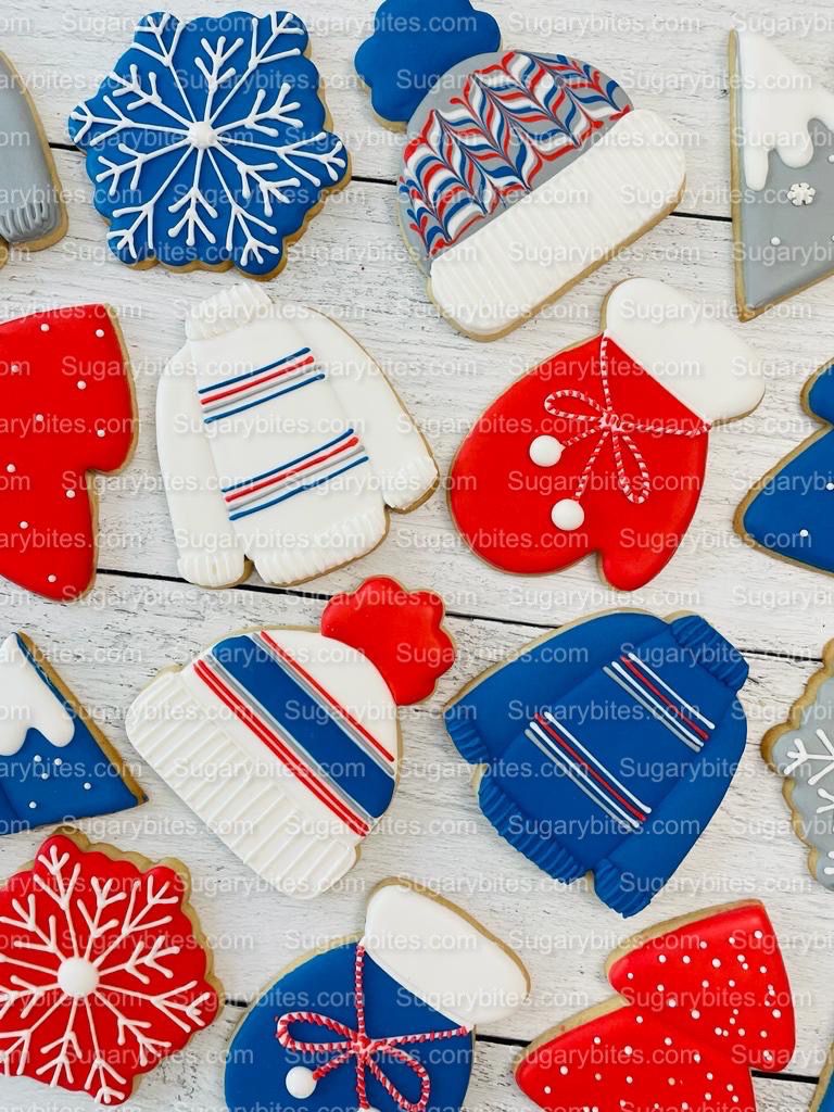 Winter Cookie Decorating Kit, Winter DIY Cookie Kit, (Large Cookies) ***INCLUDES 24 ITEMS*** With 4 Icing Bags & 3 Deluxe Sprinkle!
