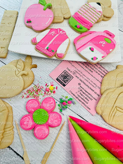 Back to school Cookies, Doll Cookies, Teacher’s appreciation cookies, Doll DIY Cookie Decorating Kit, **INCLUDES 24 ITEMS**, (Large Cookies)