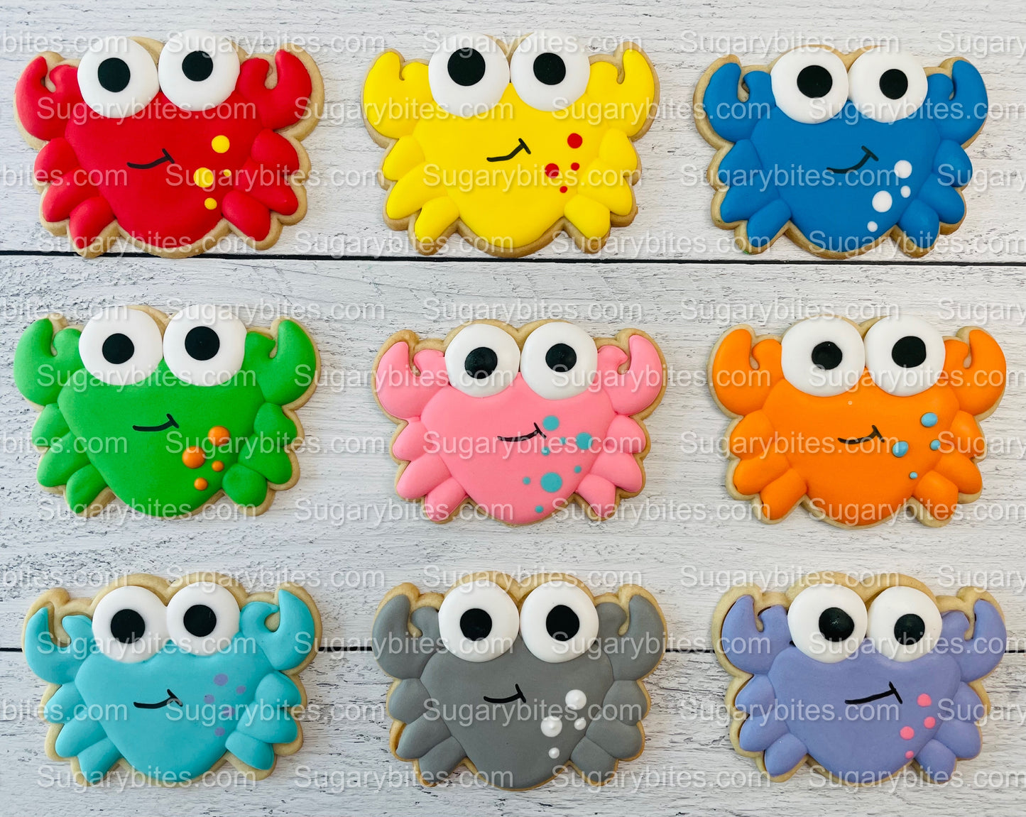 Crab Cookies, Crabby cookies, (Large Cookies), includes 12 decorated cookies!!