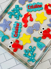 Load image into Gallery viewer, Under the Sea Decorated Cookies, Party, (Large Cookies), includes 12 decorated cookies!

