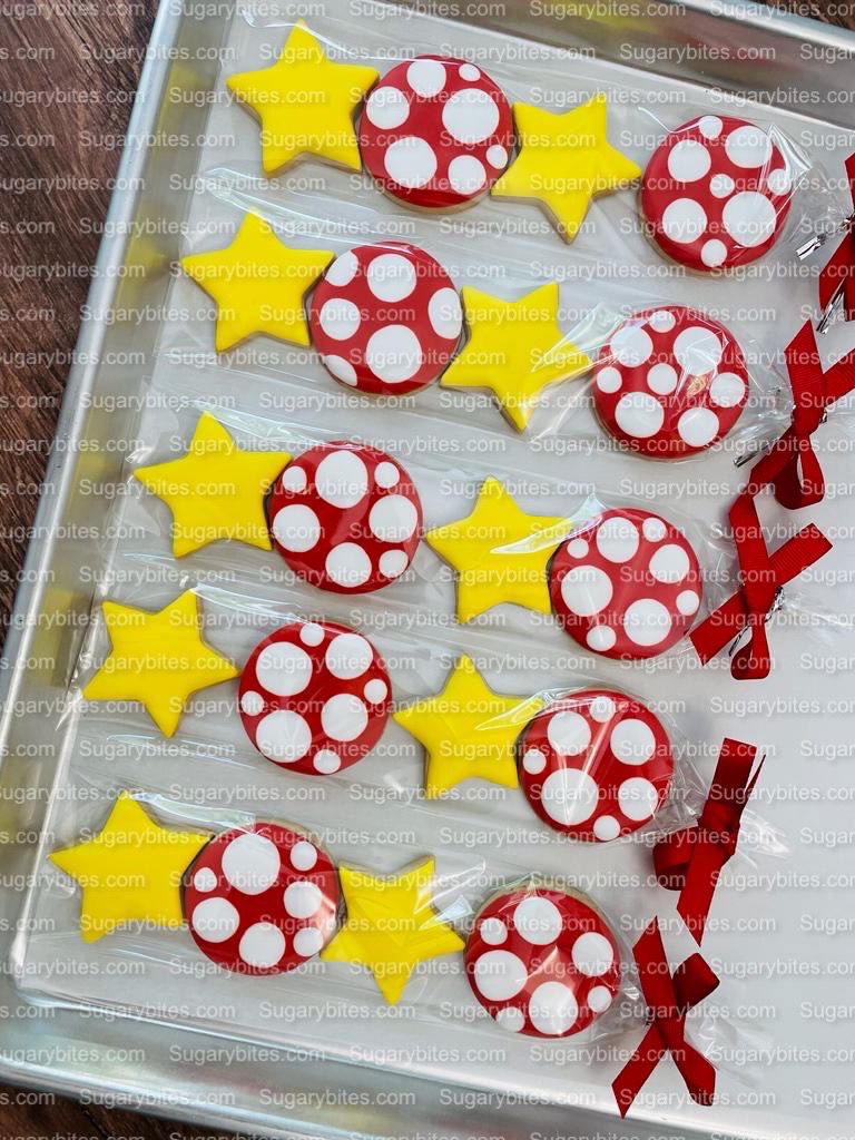 Star Decorated Cookies, Mushroom Iced Cookies, Star iced Sugar Cookies … ****5 Assorted Star Sugar Cookie Bags****