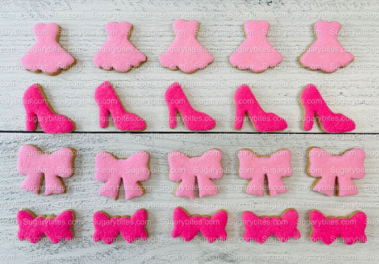 Pink Cookies, Small Fashion Cookie Set **SET of 5 BAGS** Gourmet fresh cookies, zoom party Ideas!