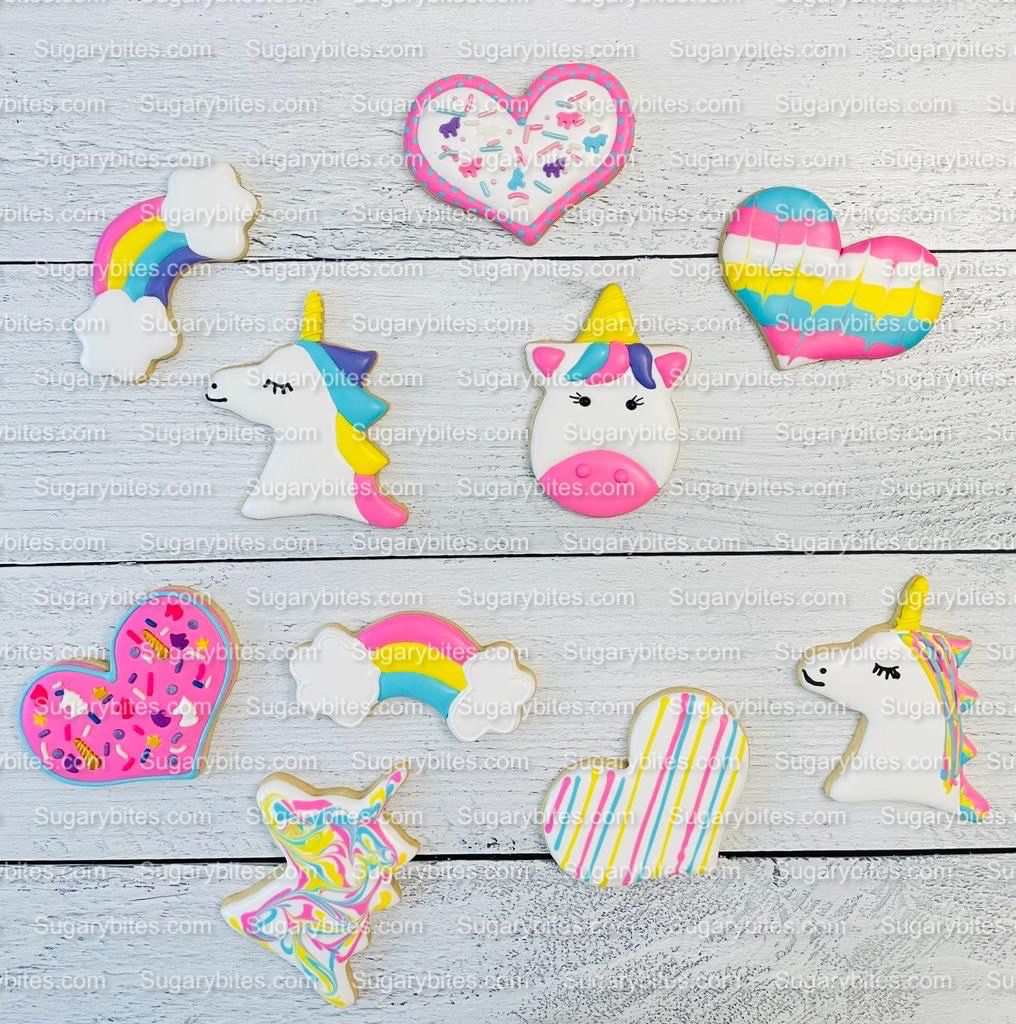 Unicorn Cookie Decorating Kit, DIY Unicorn Sugar Cookie Decorating Kit, **INCLUDES 25 ITEMS**, (Large Cookies)… with Free Bonus!!!….. FREE BONUS!!