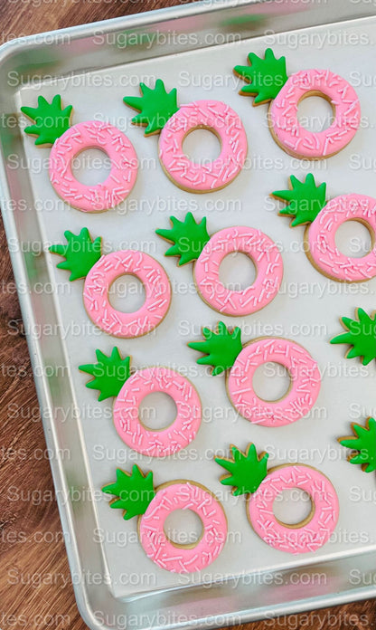 Pineapple Cookies, Pineapple Party, Includes 12 decorated cookies!!