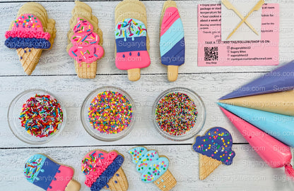 Ice Cream Cookie Decorating Kit, Sweet Treat DIY Cookie Decorating Kit, Zoom Party Favors, **INCLUDES 24 ITEMS**