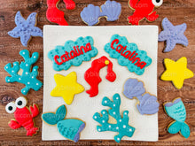 Load image into Gallery viewer, Under the Sea Decorated Cookies, Party, (Large Cookies), includes 12 decorated cookies!
