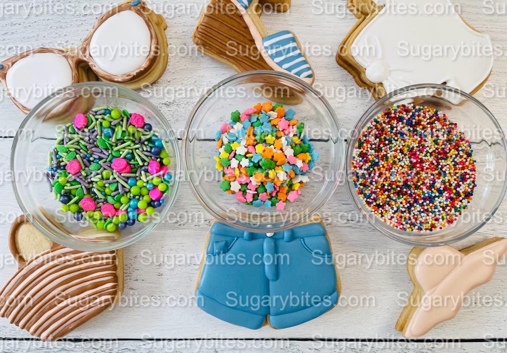 Summer Cookie Decorating Kit, Summer DIY Decorating Cookies Kit, (Large Cookies), **INCLUDES 24 ITEMS**