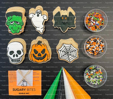 Load image into Gallery viewer, Halloween Cookie Decorating Kit, DIY Cookie Kit, (Large Cookies) ***INCLUDES 24 ITEMS*** With 4 Icing Bags &amp; 3 Deluxe Sprinkle!
