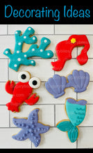 Load image into Gallery viewer, Under the Sea Cookie Decorating Kit, *INCLUDES 25 ITEMS* (Large Cookies) …… with 4 ICING bags and 4 Deluxe Sprinkles!
