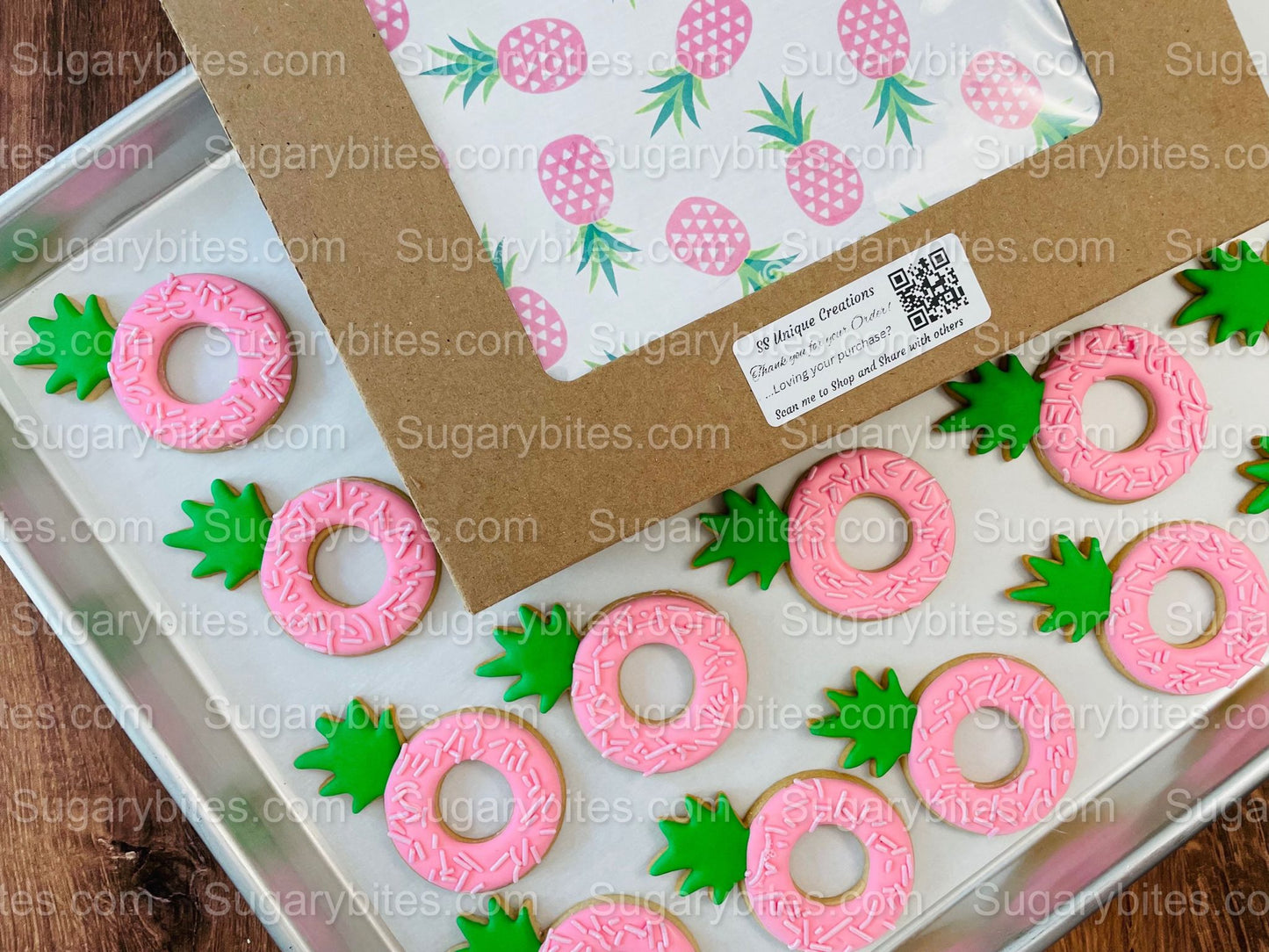 Pineapple Cookies, Pineapple Party, Includes 12 decorated cookies!!