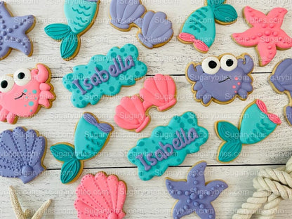 Mermaid Cookies, Mermaid Party, (Large Cookies), includes 12 decorated cookies!