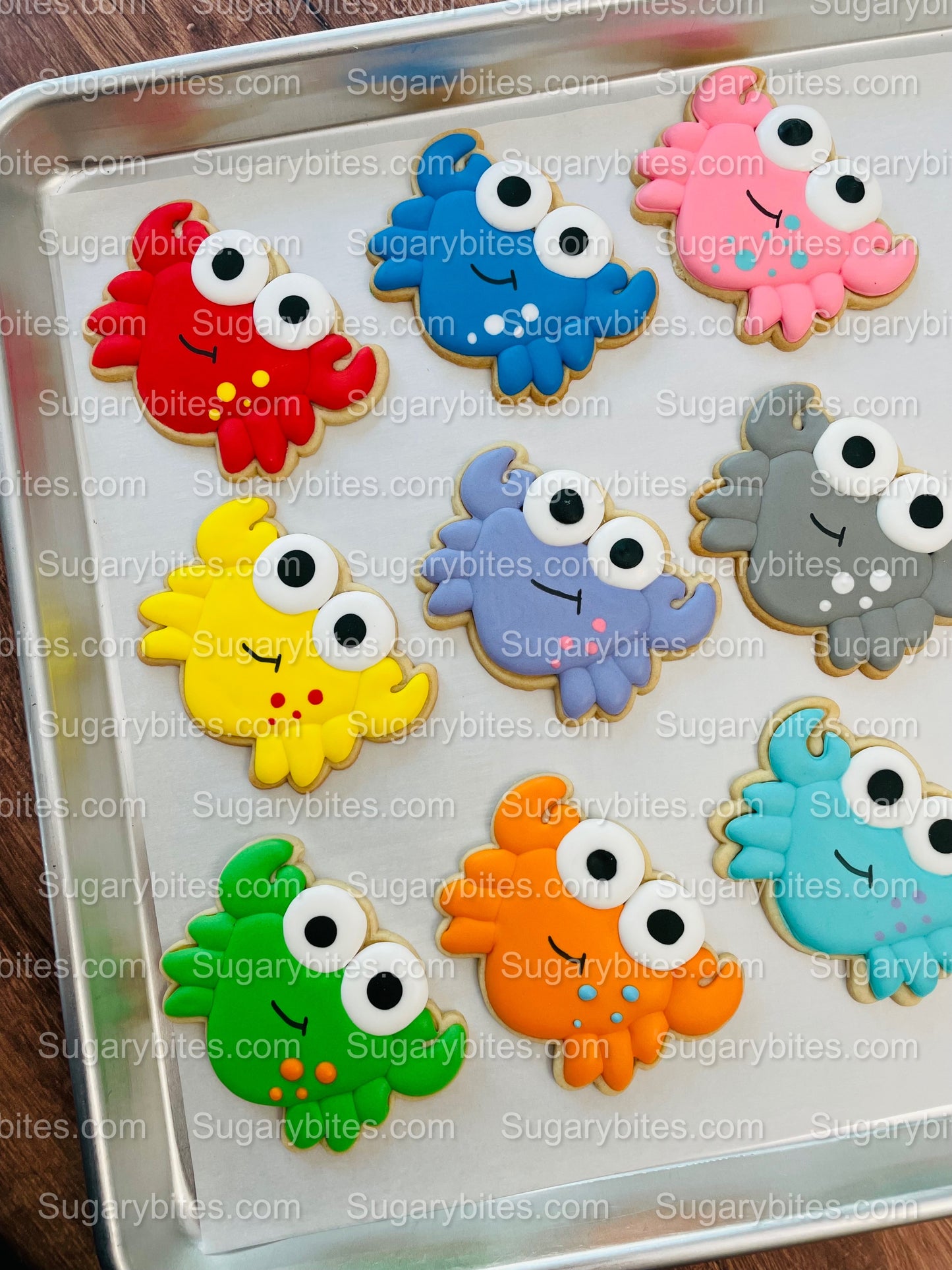 Crab Cookies, Crabby cookies, (Large Cookies), includes 12 decorated cookies!!