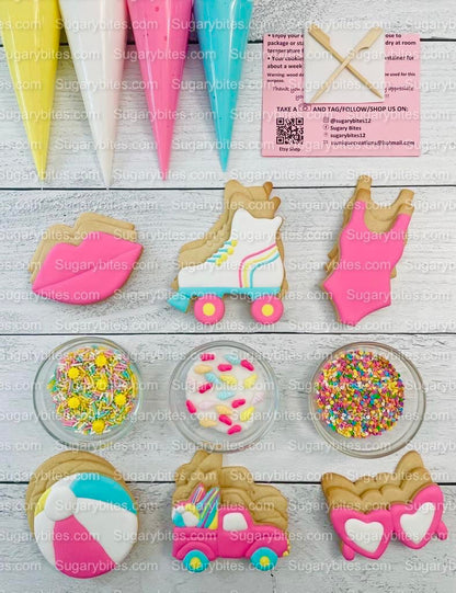 Pink Cookie Decorating Kit, Doll DIY Sugar Cookie Decorating Kit, **INCLUDES 24 ITEMS**, (Large Cookies)!