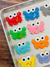 Load image into Gallery viewer, Crab Cookies, Crabby cookies, (Large Cookies), includes 12 decorated cookies!!
