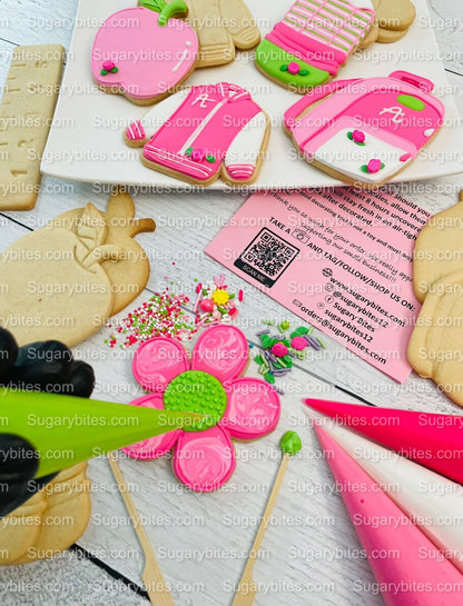 Back to school Cookies, Doll Cookies, Teacher’s appreciation cookies, Doll DIY Cookie Decorating Kit, **INCLUDES 24 ITEMS**, (Large Cookies)
