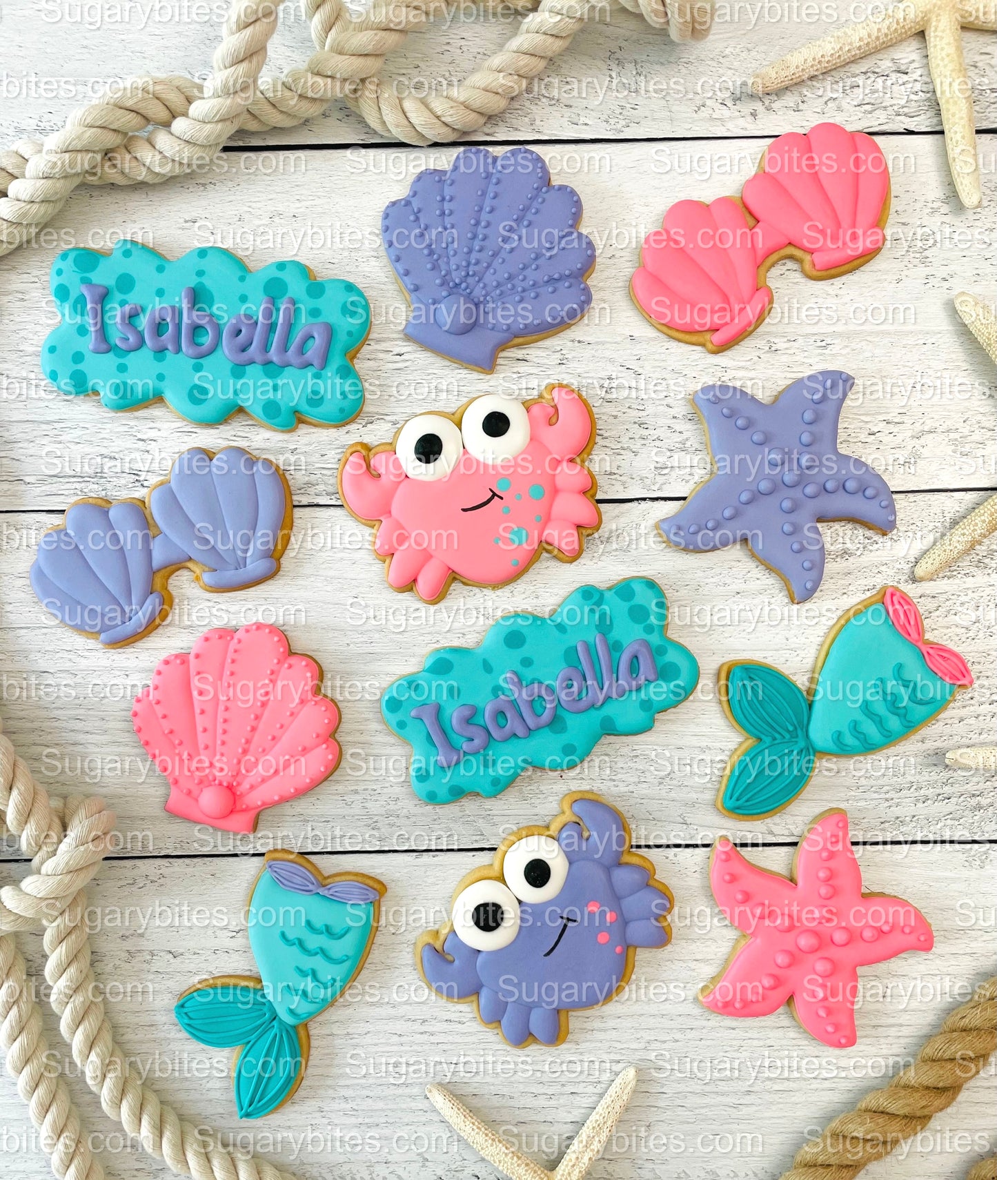 Mermaid Cookies, Mermaid Party, (Large Cookies), includes 12 decorated cookies!