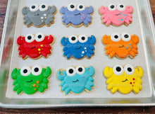 Load image into Gallery viewer, Crab Cookies, Crabby cookies, (Large Cookies), includes 12 decorated cookies!!
