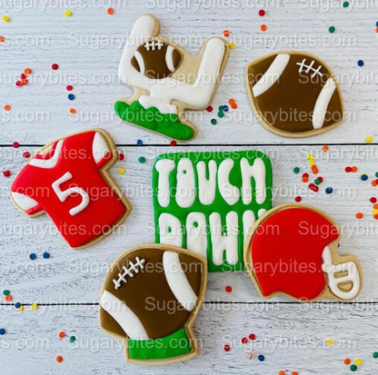 Sport Decorated Cookies, Football Game Day Decorated Cookies, Football Goal Post Decorated Set, (Includes 12 Large Decorated Cookies)