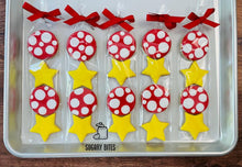 Load image into Gallery viewer, Star Decorated Cookies, Mushroom Iced Cookies, Star iced Sugar Cookies … ****5 Assorted Star Sugar Cookie Bags****
