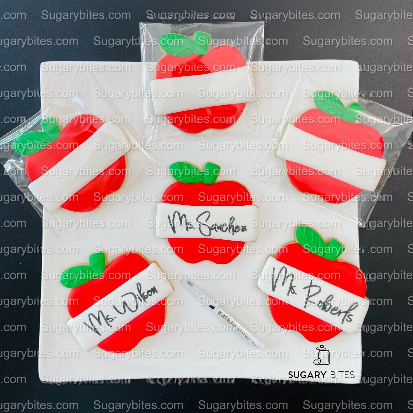 Back to School Cookies | Teacher Appreciation Cookies | Apple cookies | Graduation Cookies | School Cookies … includes a EDIBLE MARKER!