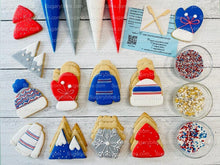 Load image into Gallery viewer, Winter Cookie Decorating Kit, Winter DIY Cookie Kit, (Large Cookies) ***INCLUDES 24 ITEMS*** With 4 Icing Bags &amp; 3 Deluxe Sprinkle!
