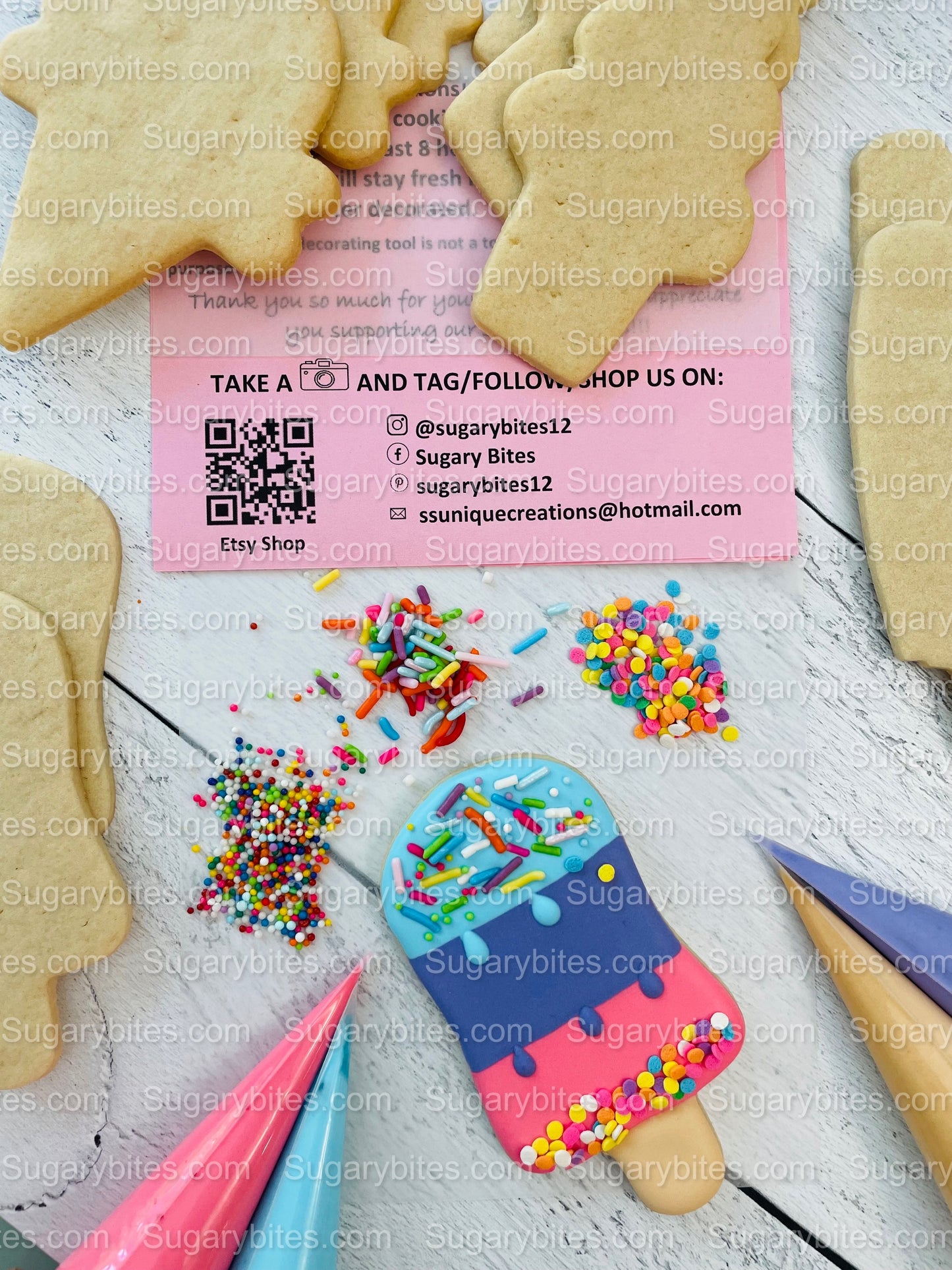 Ice Cream Cookie Decorating Kit, Sweet Treat DIY Cookie Decorating Kit, Zoom Party Favors, **INCLUDES 24 ITEMS**