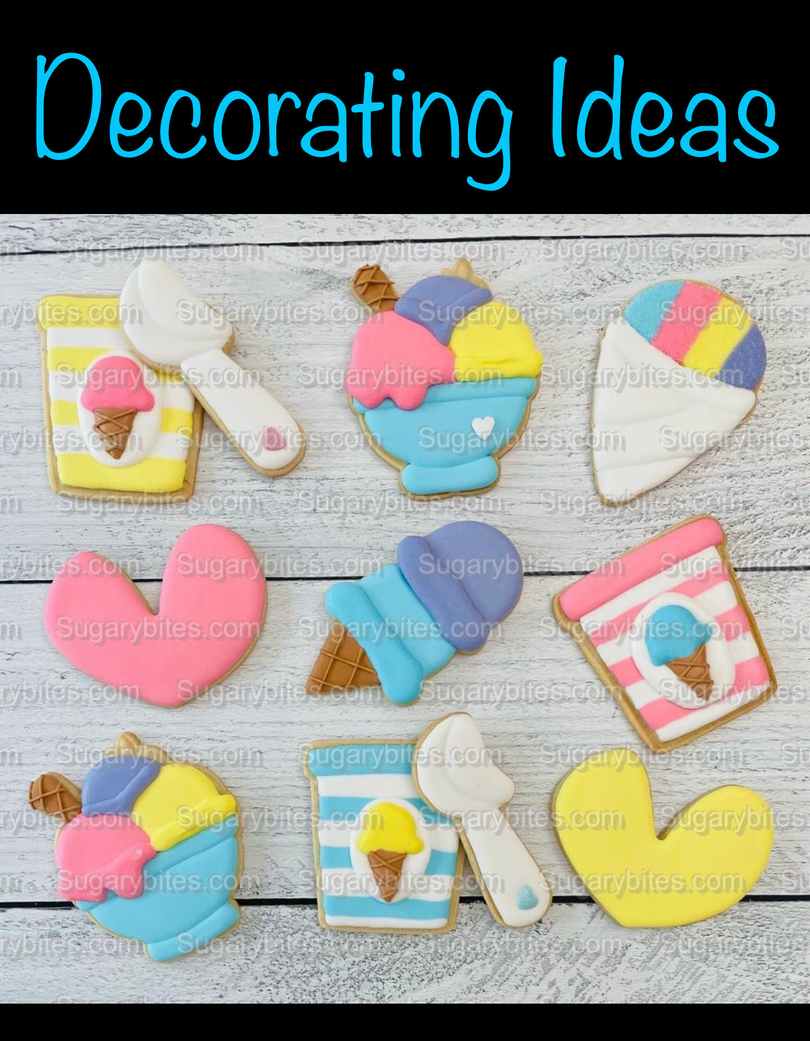 Ice Cream Cookie Decorating Kit, DIY Decorating Cookies Kit, (Large Cookies), **INCLUDES 24 ITEMS**, with 4 Icing Bags!