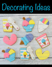 Load image into Gallery viewer, Ice Cream Cookie Decorating Kit, DIY Decorating Cookies Kit, (Large Cookies), **INCLUDES 24 ITEMS**, with 4 Icing Bags!
