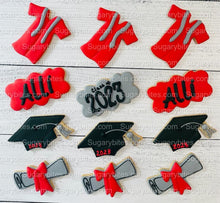 Load image into Gallery viewer, Graduation Cookies, Graduation Party, (Large Cookies), includes 12 decorated cookies!

