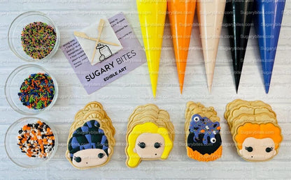 Halloween Cookie Decorating Kit, DIY Cookie Kit, (Large Cookies) ***INCLUDES 24 ITEMS*** With 4 Icing Bags & 3 Deluxe Sprinkle!
