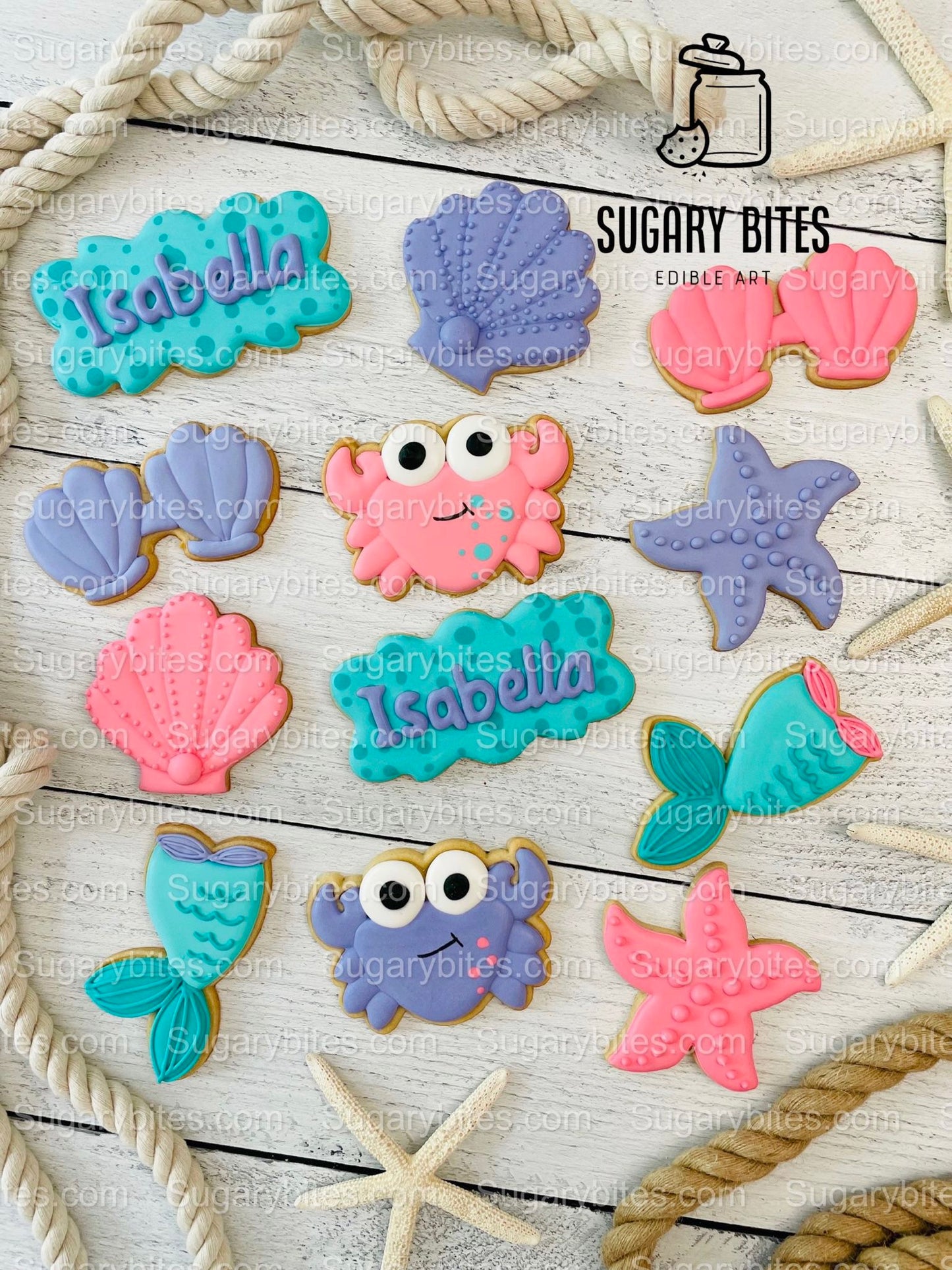 Mermaid Cookies, Mermaid Party, (Large Cookies), includes 12 decorated cookies!