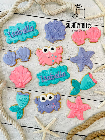 Mermaid Cookies, Mermaid Party, (Large Cookies), includes 12 decorated cookies!