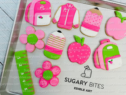 Back to school Cookies, Doll Cookies, Teacher’s appreciation cookies, Doll DIY Cookie Decorating Kit, **INCLUDES 24 ITEMS**, (Large Cookies)