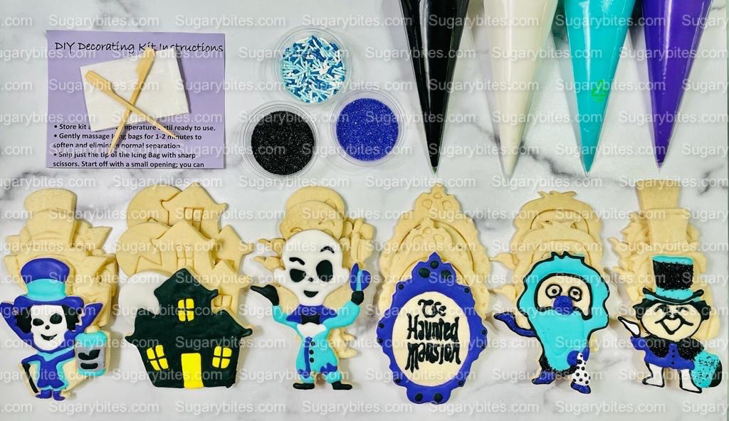 Halloween Cookie Decorating Kit, DIY Cookie Kit, (Large Cookies) ***INCLUDES 24 ITEMS*** With 4 Icing Bags & 3 Deluxe Sprinkle!