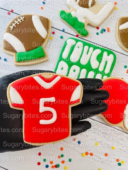 Sport Decorated Cookies, Football Game Day Decorated Cookies, Football Goal Post Decorated Set, (Includes 12 Large Decorated Cookies)