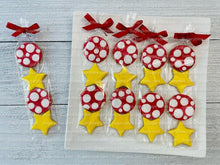 Load image into Gallery viewer, Star Decorated Cookies, Mushroom Iced Cookies, Star iced Sugar Cookies … ****5 Assorted Star Sugar Cookie Bags****
