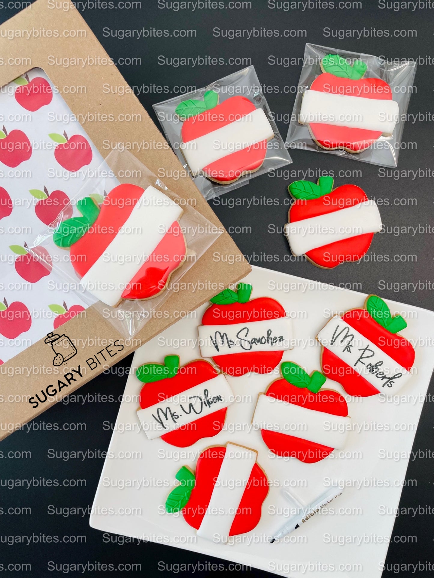 Back to School Cookies | Teacher Appreciation Cookies | Apple cookies | Graduation Cookies | School Cookies … includes a EDIBLE MARKER!