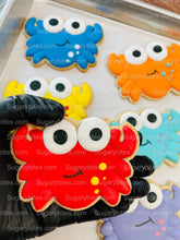 Load image into Gallery viewer, Crab Cookies, Crabby cookies, (Large Cookies), includes 12 decorated cookies!!
